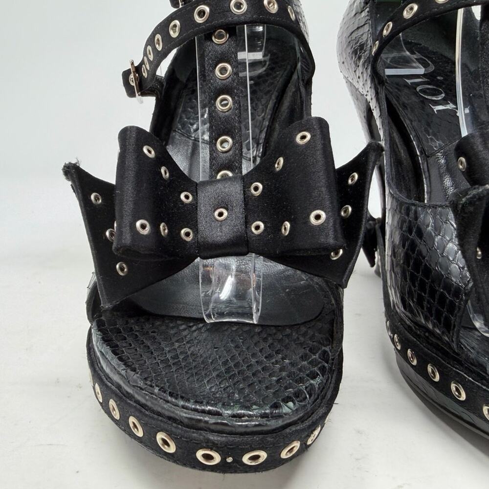Christian Dior by John Galliano FW 2003 Bondage Bow Snakeskin Heels Size 36.5 - Picture 9 of 16